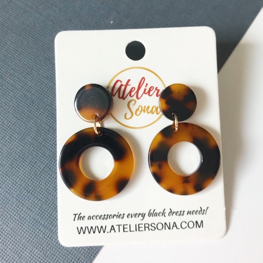 Acrylic Stud Hoop Earrings